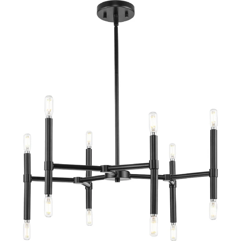 Chandeliers with Metal Frames in Gold FinishChandeliers with Metal Frames in Gold FinishProgress Arya P400339-31M Chandelier Light - Matte Black