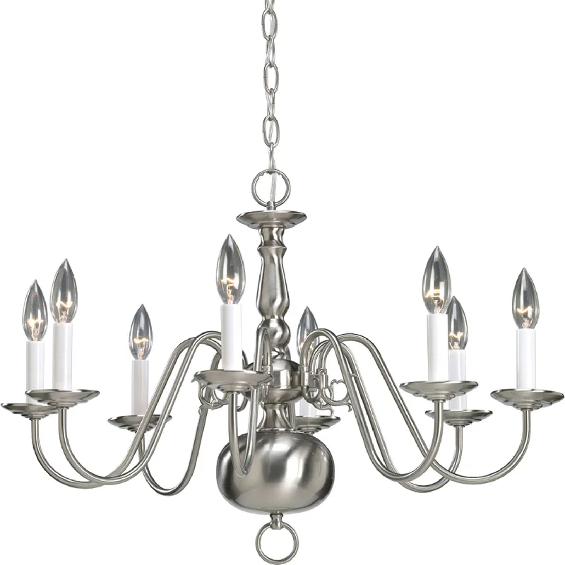 Incandescent Chandeliers for a Warm and Traditional GlowIncandescent Chandeliers for a Warm and Traditional GlowProgress Americana P4357-09 Chandelier Light - Brushed Nickel
