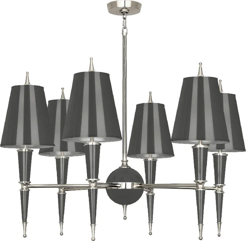 Mid - Century Modern Chandeliers for Vintage AppealMid - Century Modern Chandeliers for Vintage AppealRobert Abbey Jonathan Adler Versailles A604 Chandelier Light - Ash Lacquered Paint w/Polished Nickel Mid - Century Modern Chandeliers for Vintage AppealMid - Century Modern Chandeliers for Vintage AppealRobert Abbey Jonathan Adler Versailles A604 Chandelier Light - Ash Lacquered Paint w/Polished Nickel