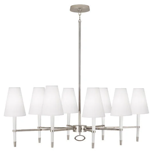Modern Crystal Chandeliers for Contemporary HomesModern Crystal Chandeliers for Contemporary HomesRobert Abbey Jonathan Adler Ventana AW718 Chandelier Light - White Wood w/ Polished Nickel