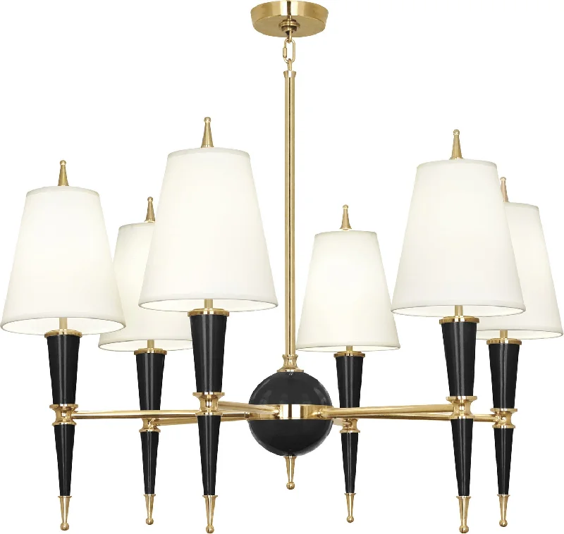 Chandeliers with Metal Frames in Gold FinishChandeliers with Metal Frames in Gold FinishRobert Abbey Jonathan Adler Versailles B904X Chandelier Light - Black Lacquered Paint w/Modern Brass Chandeliers with Metal Frames in Gold FinishChandeliers with Metal Frames in Gold FinishRobert Abbey Jonathan Adler Versailles B904X Chandelier Light - Black Lacquered Paint w/Modern Brass