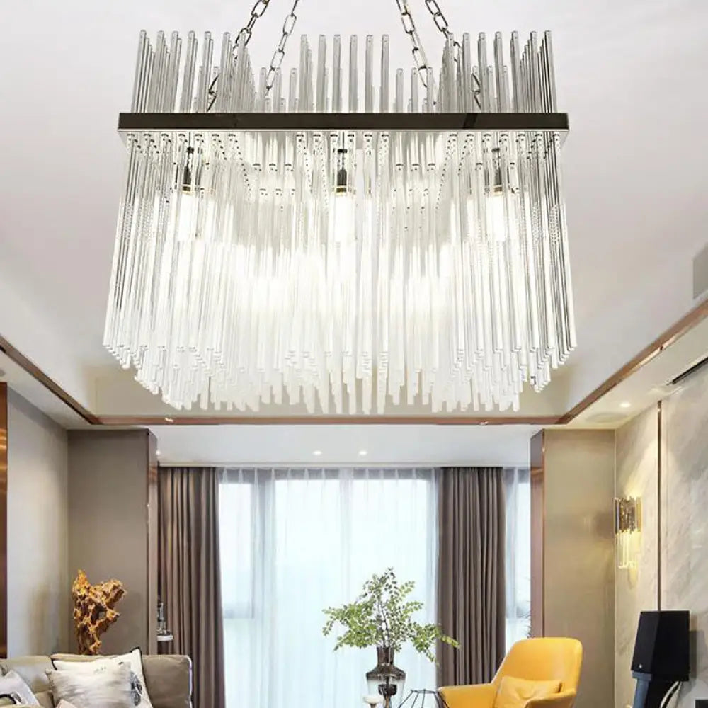 Chandeliers with Clear Crystal for a Sparkling EffectChandeliers with Clear Crystal for a Sparkling EffectContemporary Stainless-Steel Tube Chandelier - 10-Bulb Crystal Ceiling Hanging Light Chandeliers with Clear Crystal for a Sparkling EffectChandeliers with Clear Crystal for a Sparkling EffectContemporary Stainless-Steel Tube Chandelier - 10-Bulb Crystal Ceiling Hanging Light