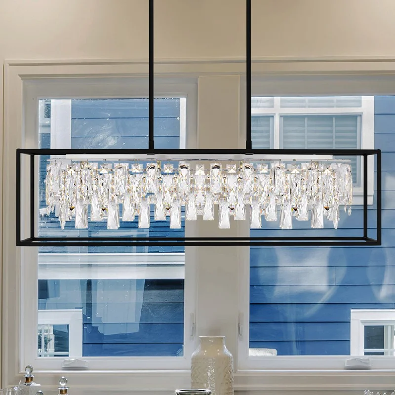 Chandeliers with Murano Glass for a High - End Artistic TouchChandeliers with Murano Glass for a High - End Artistic TouchUQL5261 Contemporary Indoor Chandelier, 10.25''H x 35.5''W x 9.25''D, Matte Black Finish, Stralsund Collection Chandeliers with Murano Glass for a High - End Artistic TouchChandeliers with Murano Glass for a High - End Artistic TouchUQL5261 Contemporary Indoor Chandelier, 10.25''H x 35.5''W x 9.25''D, Matte Black Finish, Stralsund Collection