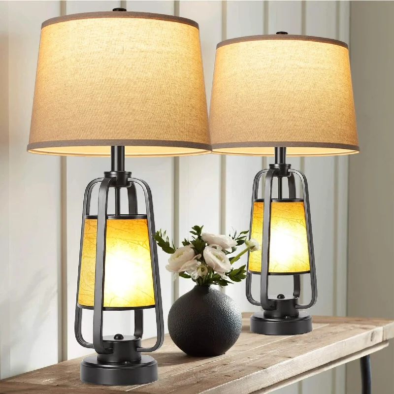 art deco table lamps with geometric shapes for a retro touchart deco table lamps with geometric shapes for a retro touch28" Farmhouse Table Lamps Set of 2 Touch Control Bedside Nightstand Lamps 3-Way Dimmable with Faux Parchment Night Light