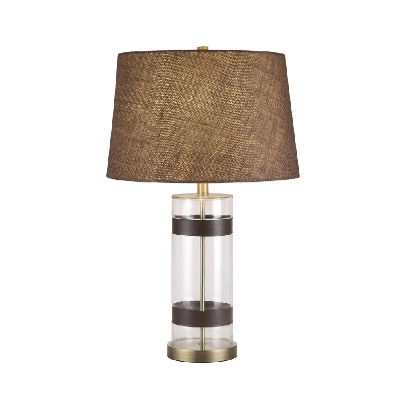 crystal table lamps with dazzling prisms for a glamorous effectcrystal table lamps with dazzling prisms for a glamorous effectCatalina Maxwell 19960-000 3-Way 29-inch Cylinder Clear Glass and Faux Leather Table Lamp w Textured Drum Shade, Bulb Included