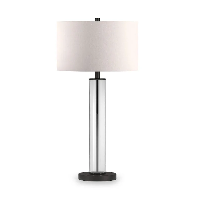 gothic style table lamps with dark finishes for a mysterious lookgothic style table lamps with dark finishes for a mysterious lookHomeRoots 29" Black Glass Table Lamp With White Drum Shade - 15