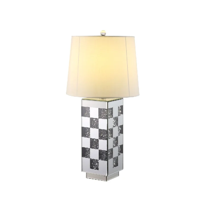 ceramic table lamps with hand painted designs for an artistic touchceramic table lamps with hand painted designs for an artistic touchHomeRoots 30" Black and Silver Glass Table Lamp With White Empire Shade - 12