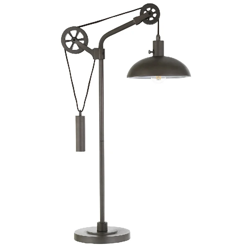 coastal style table lamps with nautical elements for beach housescoastal style table lamps with nautical elements for beach housesHomeRoots 33" Gray Metal Adjustable Desk Table Lamp With Gray Dome Shade - 16