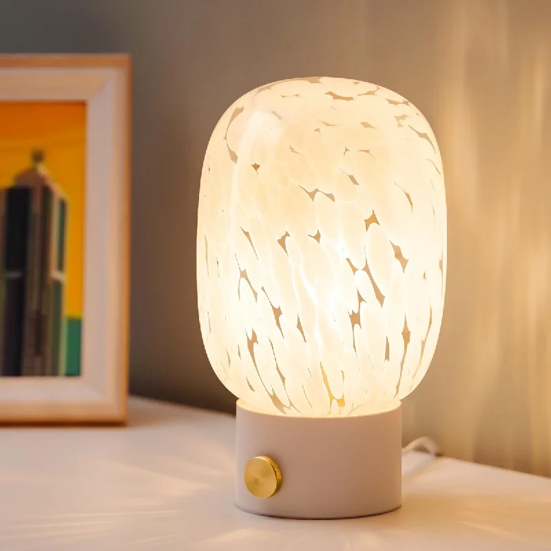 fabric table lamps with a linen shade for a relaxed and breathable lookfabric table lamps with a linen shade for a relaxed and breathable lookTable Lamp for Bedroom,Bedside Lamp Translucent Glass Stepless Dimmable,Vintage Glass Lamp Murano Aesthetic Home Decor with Bulb